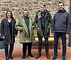 – Von links: Beisitzerin Sabine Kempfer, die beiden neuen Vorsitzenden Marvin Weber und Andreas Eberhard und Beisitzer Björn Schlüter. Auf dem Foto fehlen Kassenwartin Gesa Lormis und Beisitzerin Britta Ziegfeld.