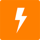 Weißer Blitz auf orangefarbenem Hintergrund –